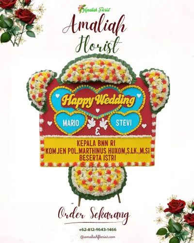 Karangan Papan Bunga Pernikahan di Menanggal